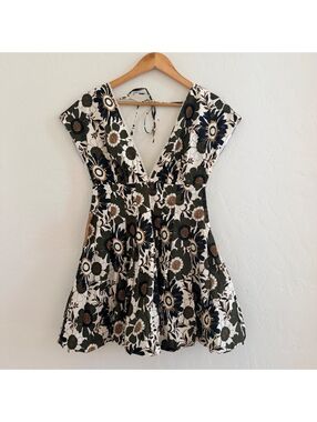 NWT O.P.T by Few Moda Retro Floral Cotton Mini Dress Size 0 Garden Party